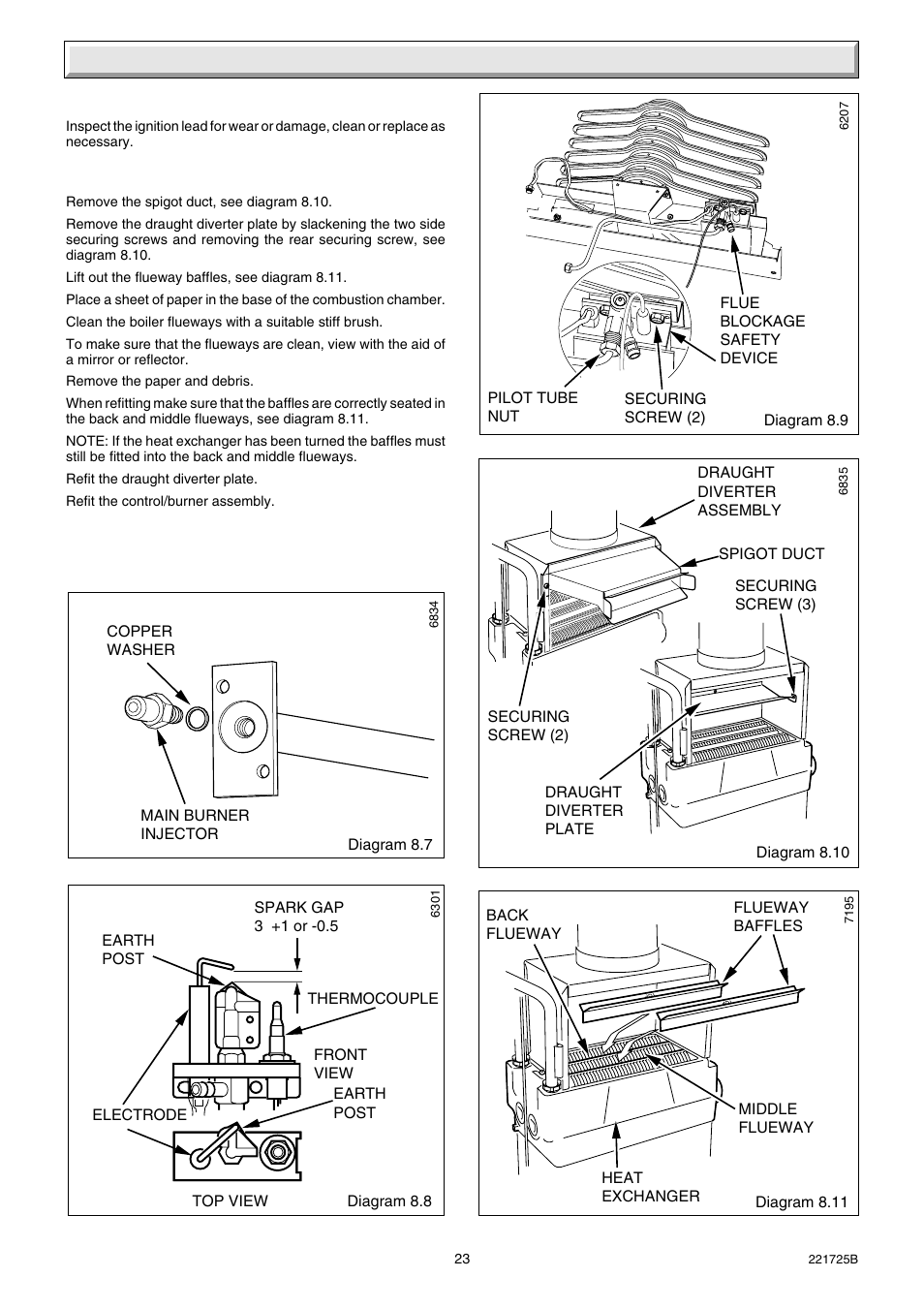 8 servicing | Glow-worm 56/3e Back Boiler User Manual | Page 23 / 32