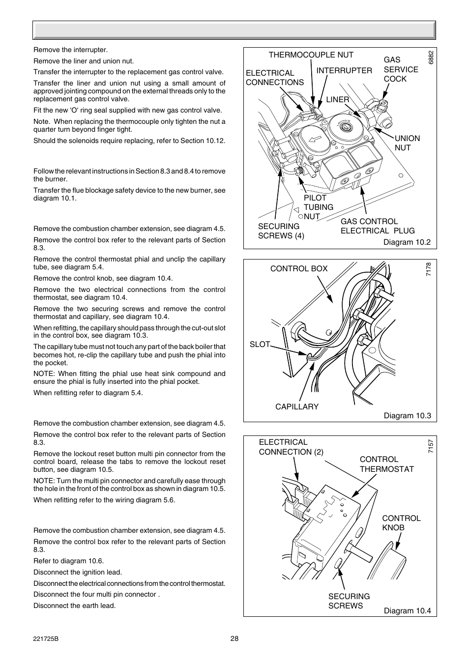 10 replacement of parts | Glow-worm 56/3e Back Boiler User Manual | Page 28 / 32