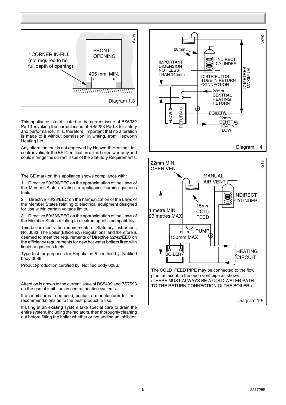 1 general | Glow-worm 56/3e Back Boiler User Manual | Page 5 / 32