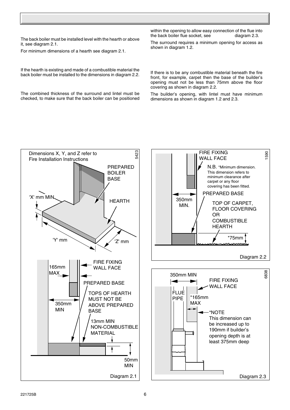 2 types of installation | Glow-worm 56/3e Back Boiler User Manual | Page 6 / 32