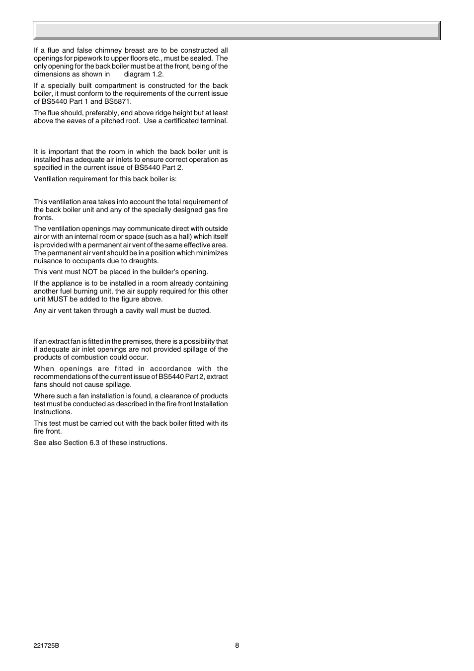 3 flue and ventilation | Glow-worm 56/3e Back Boiler User Manual | Page 8 / 32