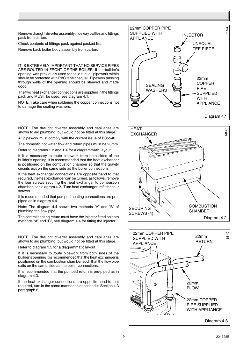 4 installation | Glow-worm 56/3e Back Boiler User Manual | Page 9 / 32