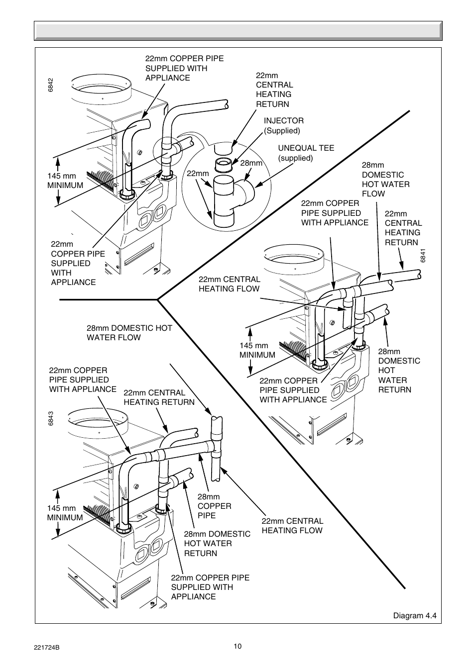 4 installation, Fitting the injector, Method b | Method a | Glow-worm 56/3 Back Boiler User Manual | Page 10 / 28