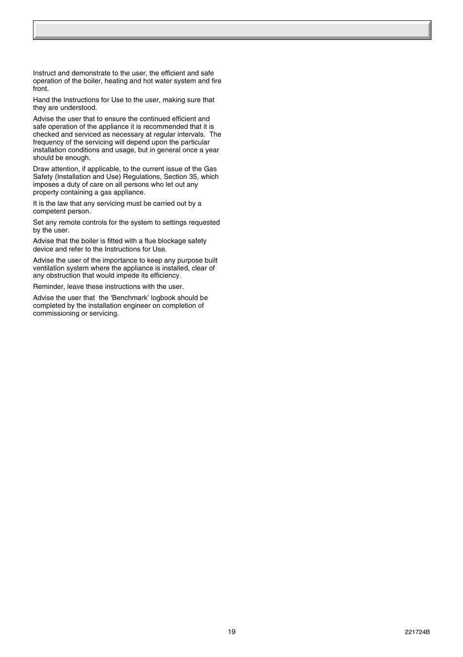 7 fire installation | Glow-worm 56/3 Back Boiler User Manual | Page 19 / 28