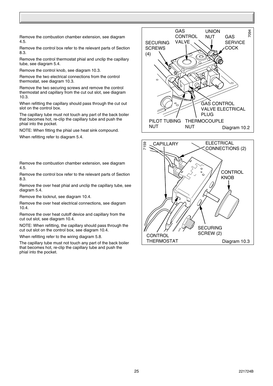 10 replacement of parts | Glow-worm 56/3 Back Boiler User Manual | Page 25 / 28