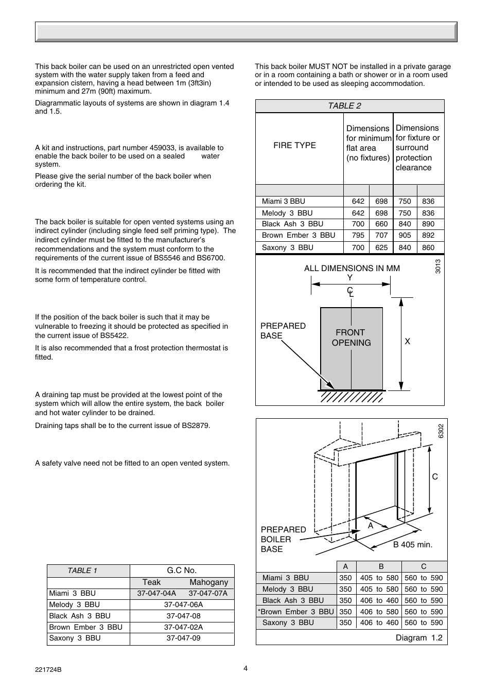 1 general | Glow-worm 56/3 Back Boiler User Manual | Page 4 / 28