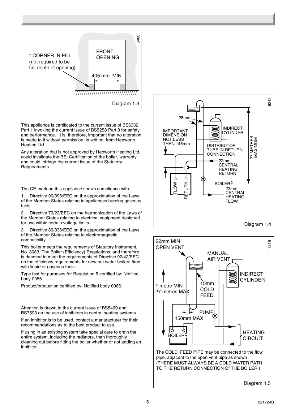 1 general | Glow-worm 56/3 Back Boiler User Manual | Page 5 / 28
