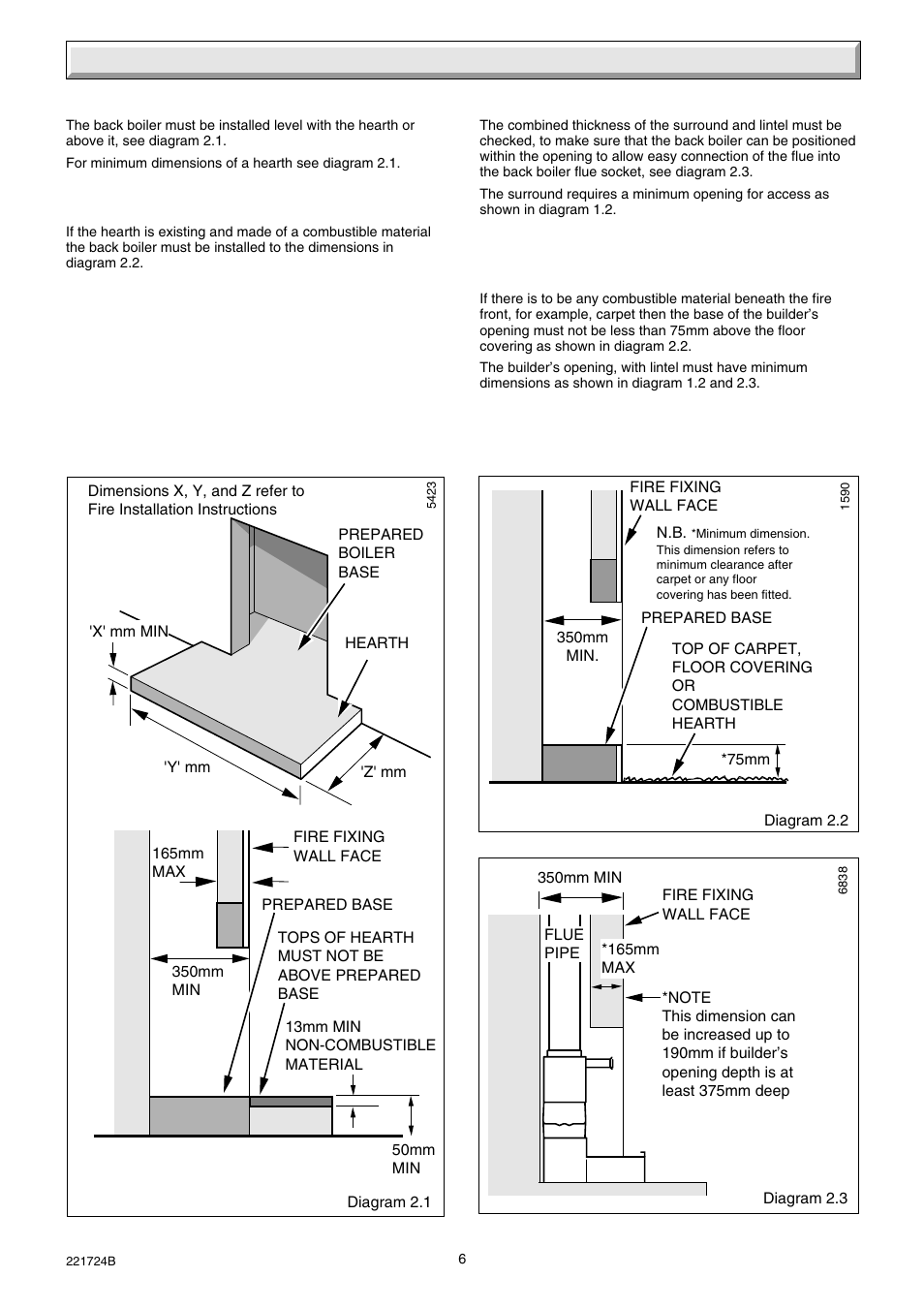 2 types of installation | Glow-worm 56/3 Back Boiler User Manual | Page 6 / 28