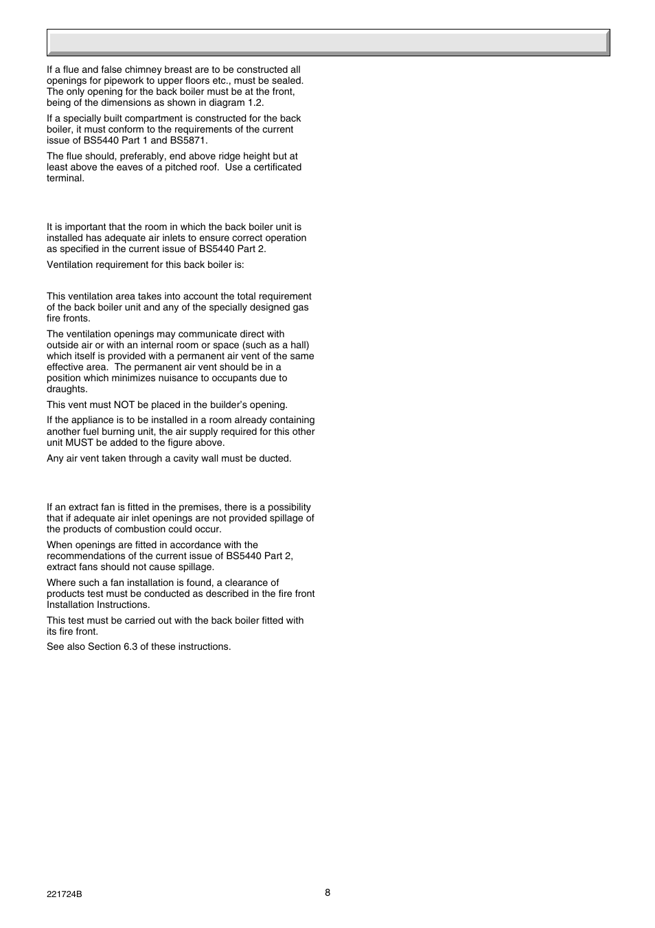 3 flue and ventilation | Glow-worm 56/3 Back Boiler User Manual | Page 8 / 28