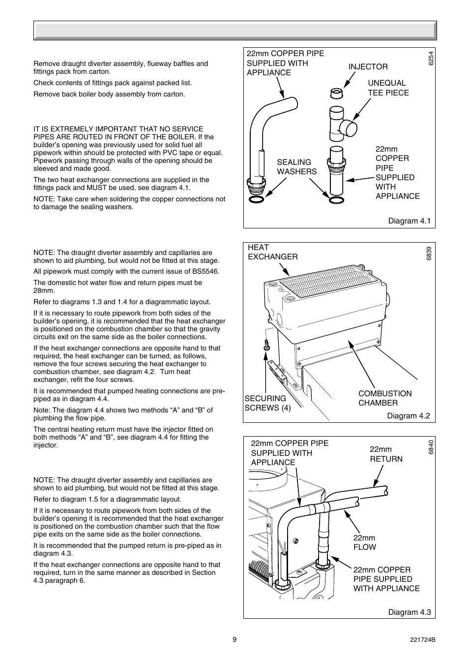 4 installation | Glow-worm 56/3 Back Boiler User Manual | Page 9 / 28