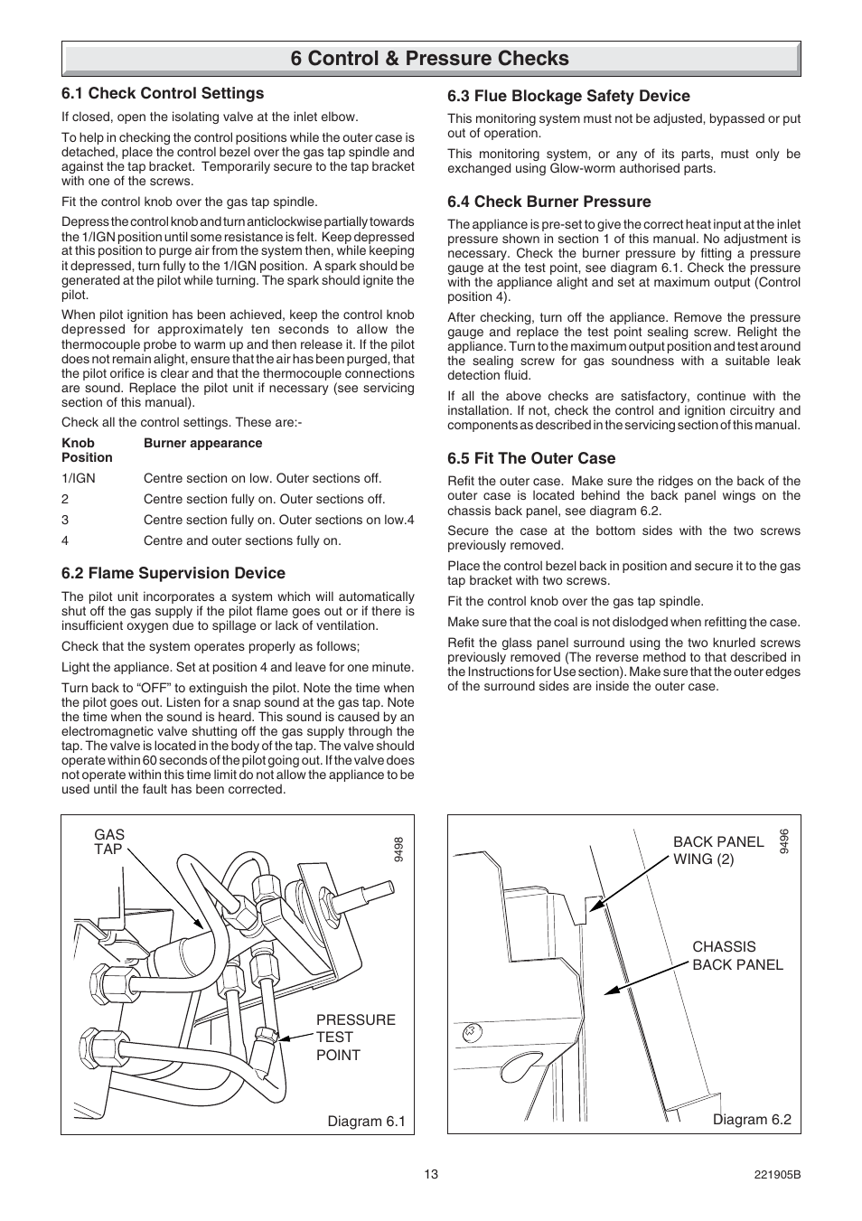 6 control & pressure checks | Glow-worm Heartbeat 4 User Manual | Page 13 / 20