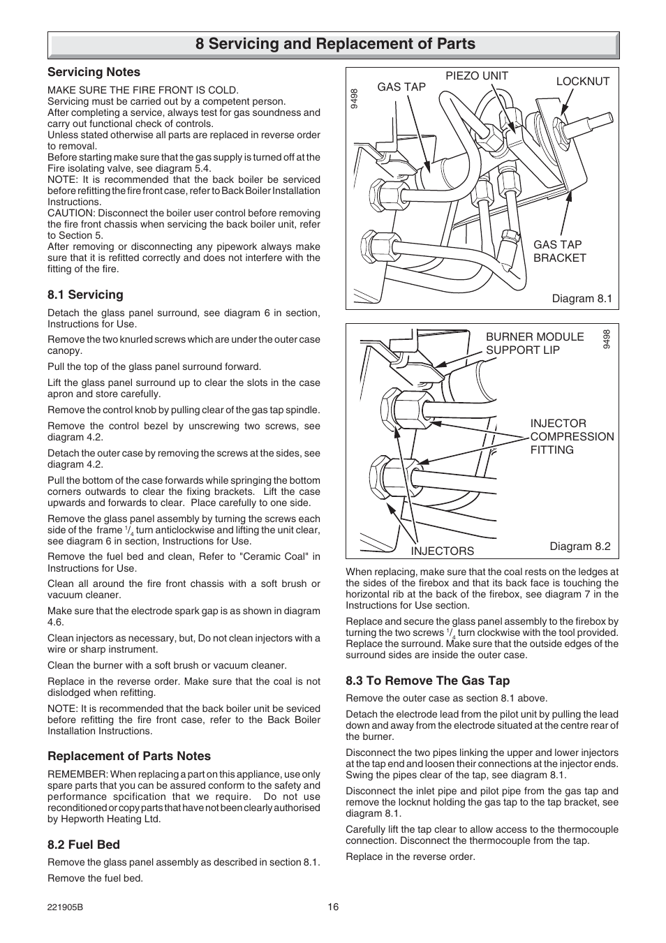 8 servicing and replacement of parts | Glow-worm Heartbeat 4 User Manual | Page 16 / 20