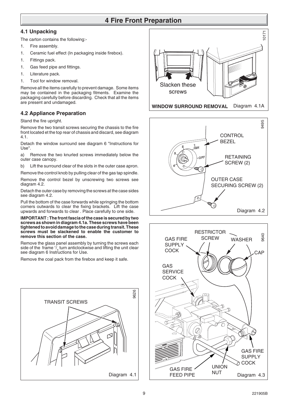 4 fire front preparation | Glow-worm Heartbeat 4 User Manual | Page 9 / 20
