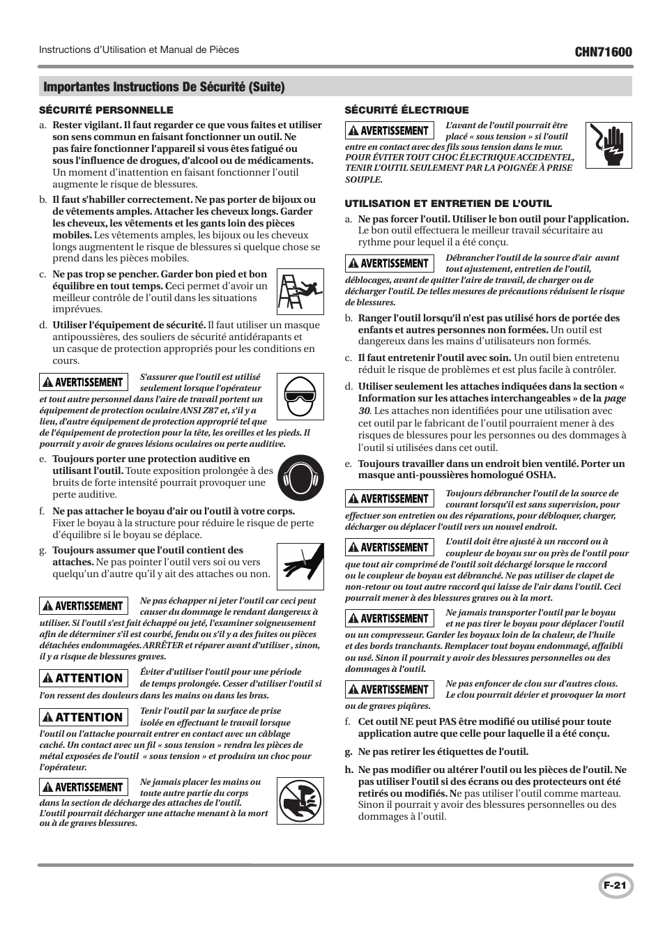 Campbell Hausfeld IN729800AV User Manual | Page 21 / 48