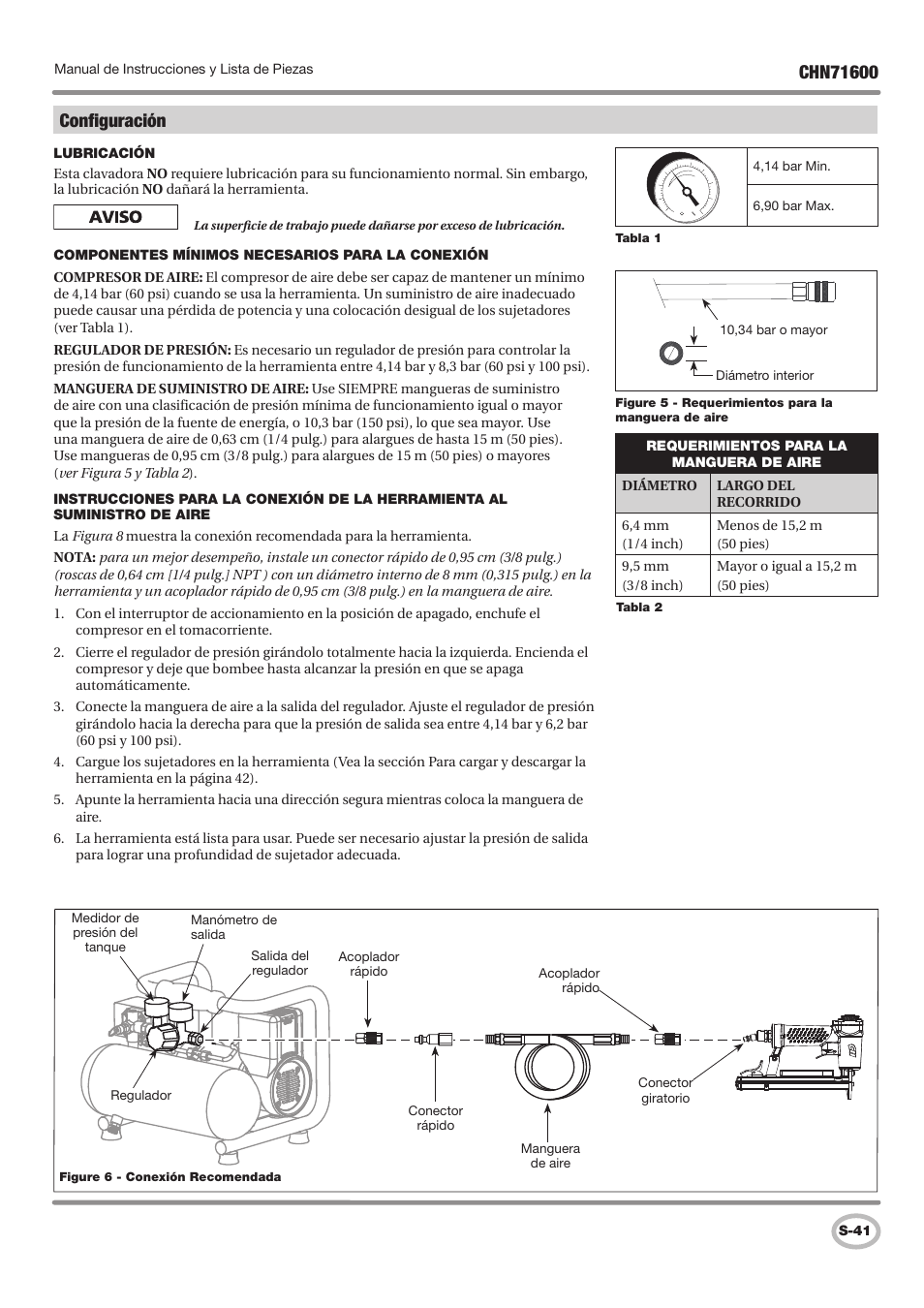 Configuración | Campbell Hausfeld IN729800AV User Manual | Page 41 / 48