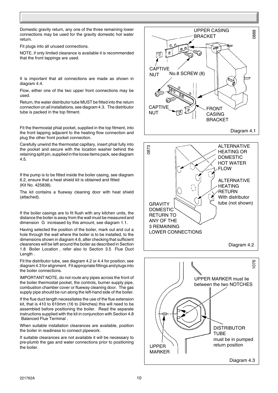 4 installation | Glow-worm Hideaway 70BF User Manual | Page 10 / 24