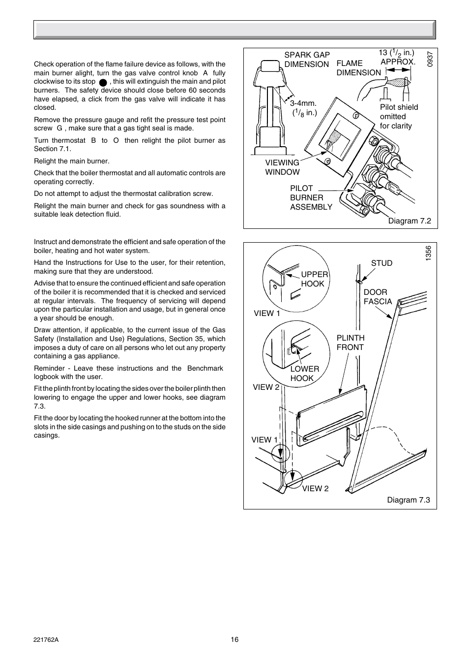 7 commissioning | Glow-worm Hideaway 70BF User Manual | Page 16 / 24