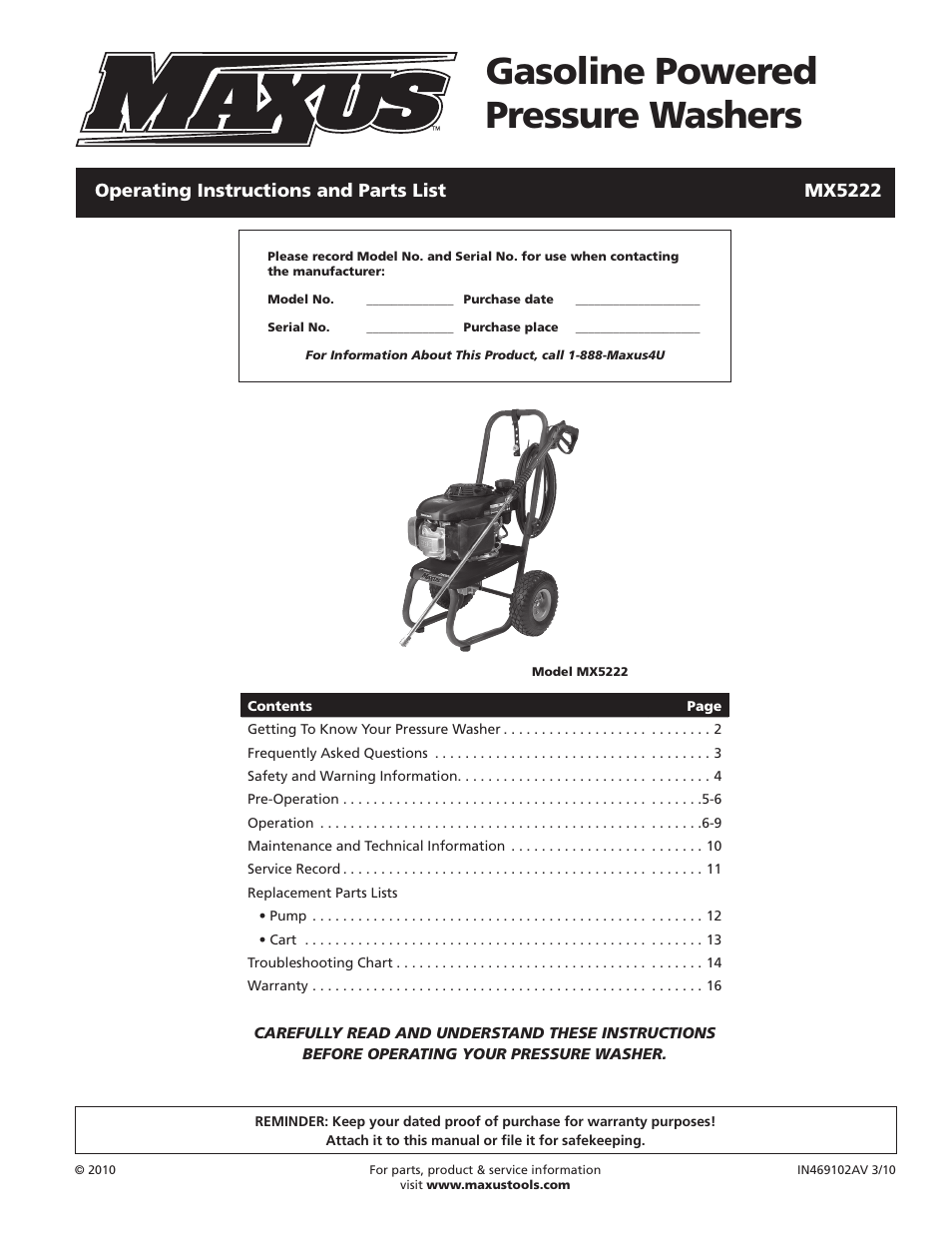 Campbell Hausfeld IN469102AV User Manual | 32 pages