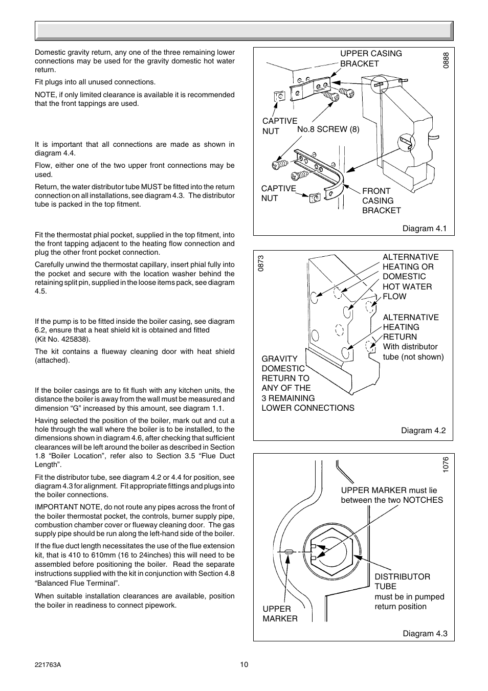 4 installation | Glow-worm Hideaway 80BF User Manual | Page 10 / 24