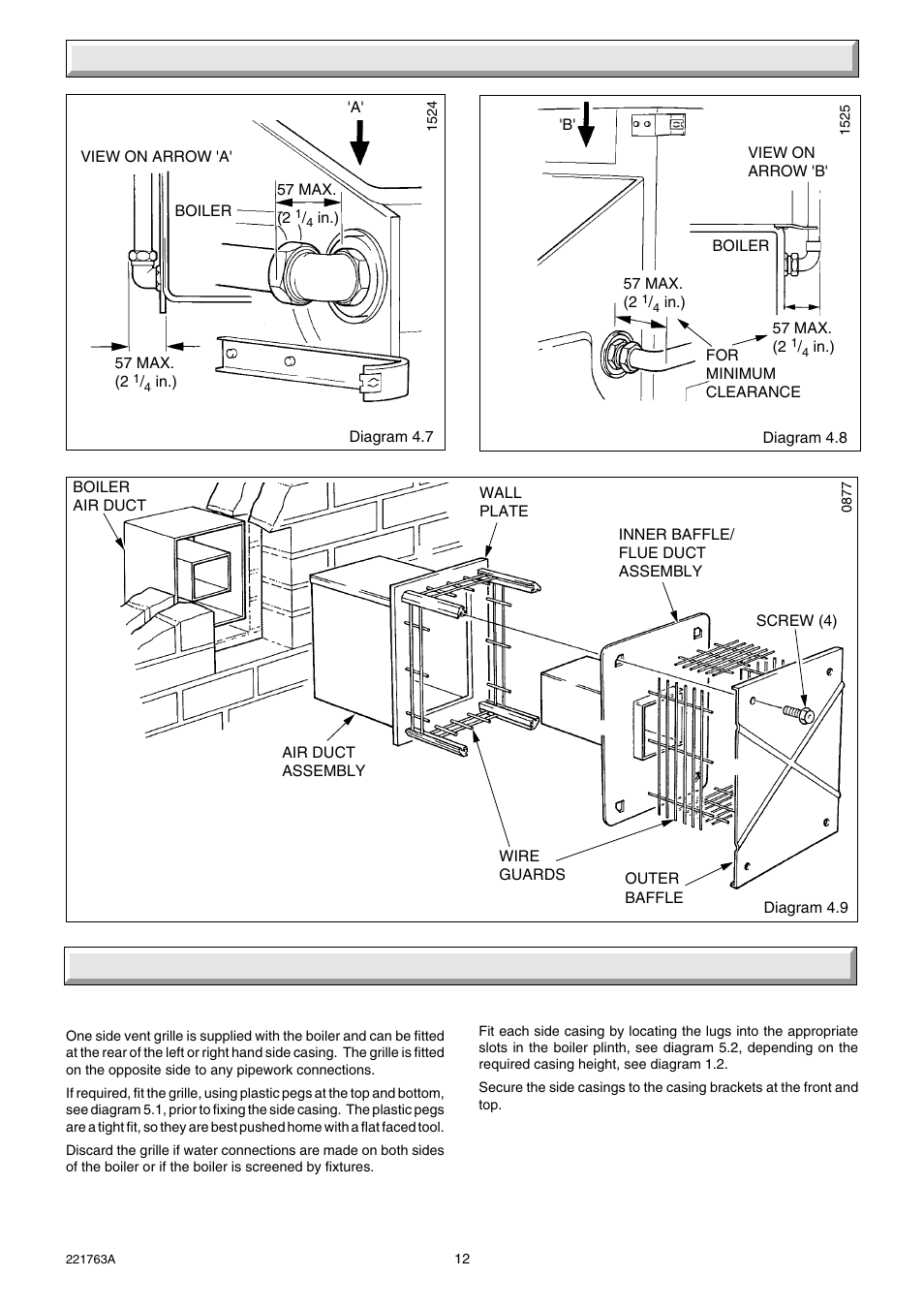 4 installation 5 casing location / fitting | Glow-worm Hideaway 80BF User Manual | Page 12 / 24