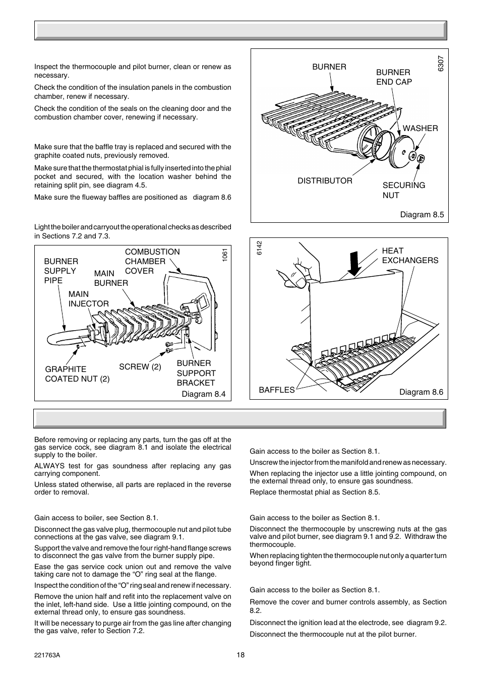 8 servicing, 9 replacement of parts | Glow-worm Hideaway 80BF User Manual | Page 18 / 24