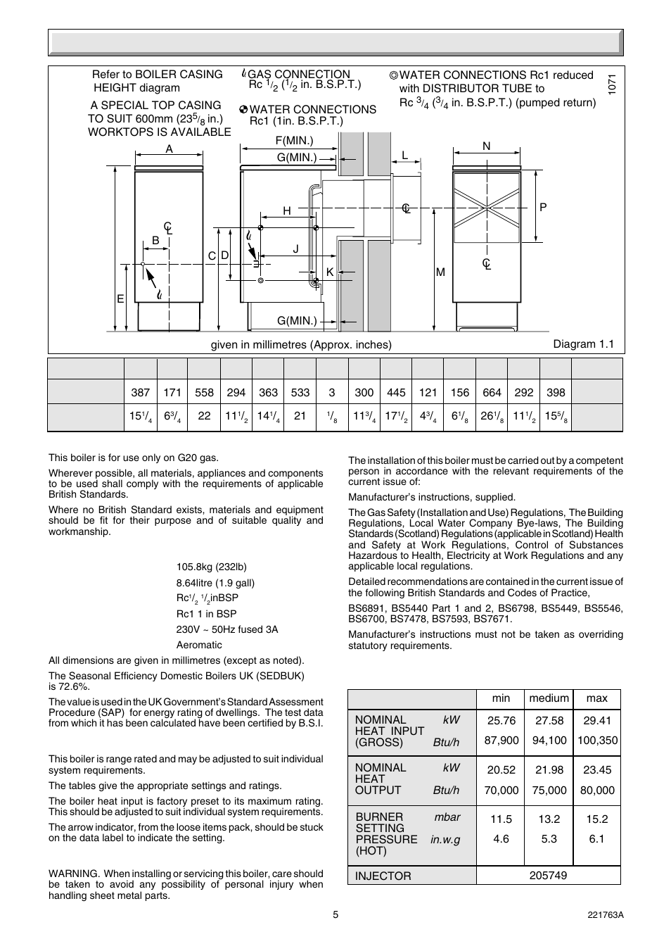General data | Glow-worm Hideaway 80BF User Manual | Page 5 / 24