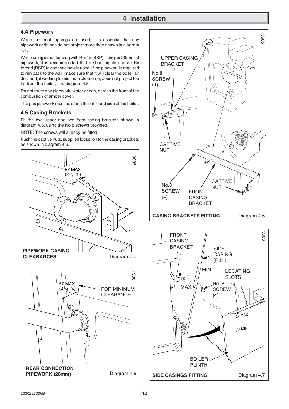 4 installation | Glow-worm Hideaway 80CFF User Manual | Page 12 / 28