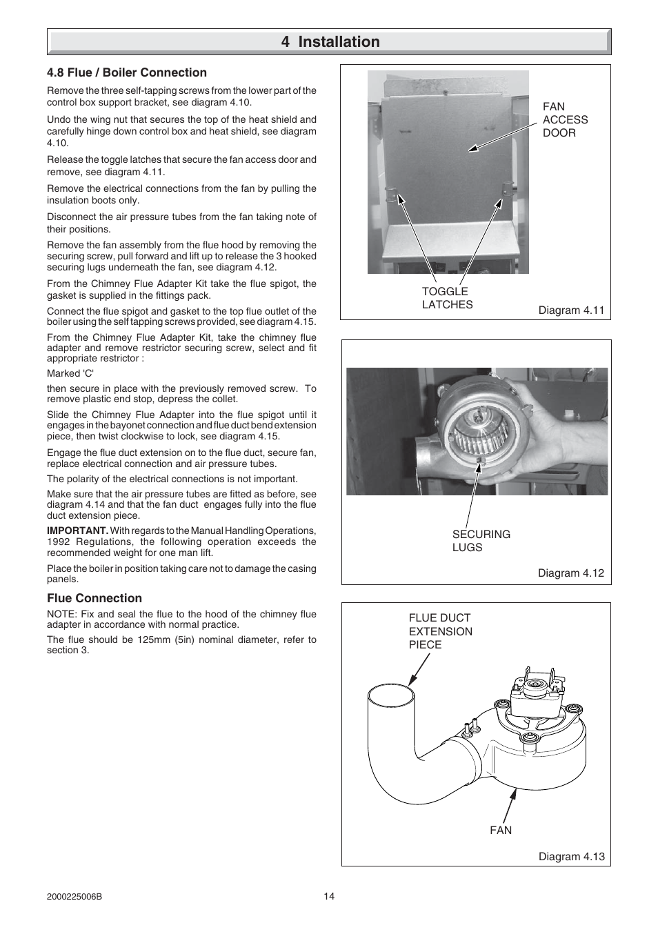 4 installation | Glow-worm Hideaway 80CFF User Manual | Page 14 / 28