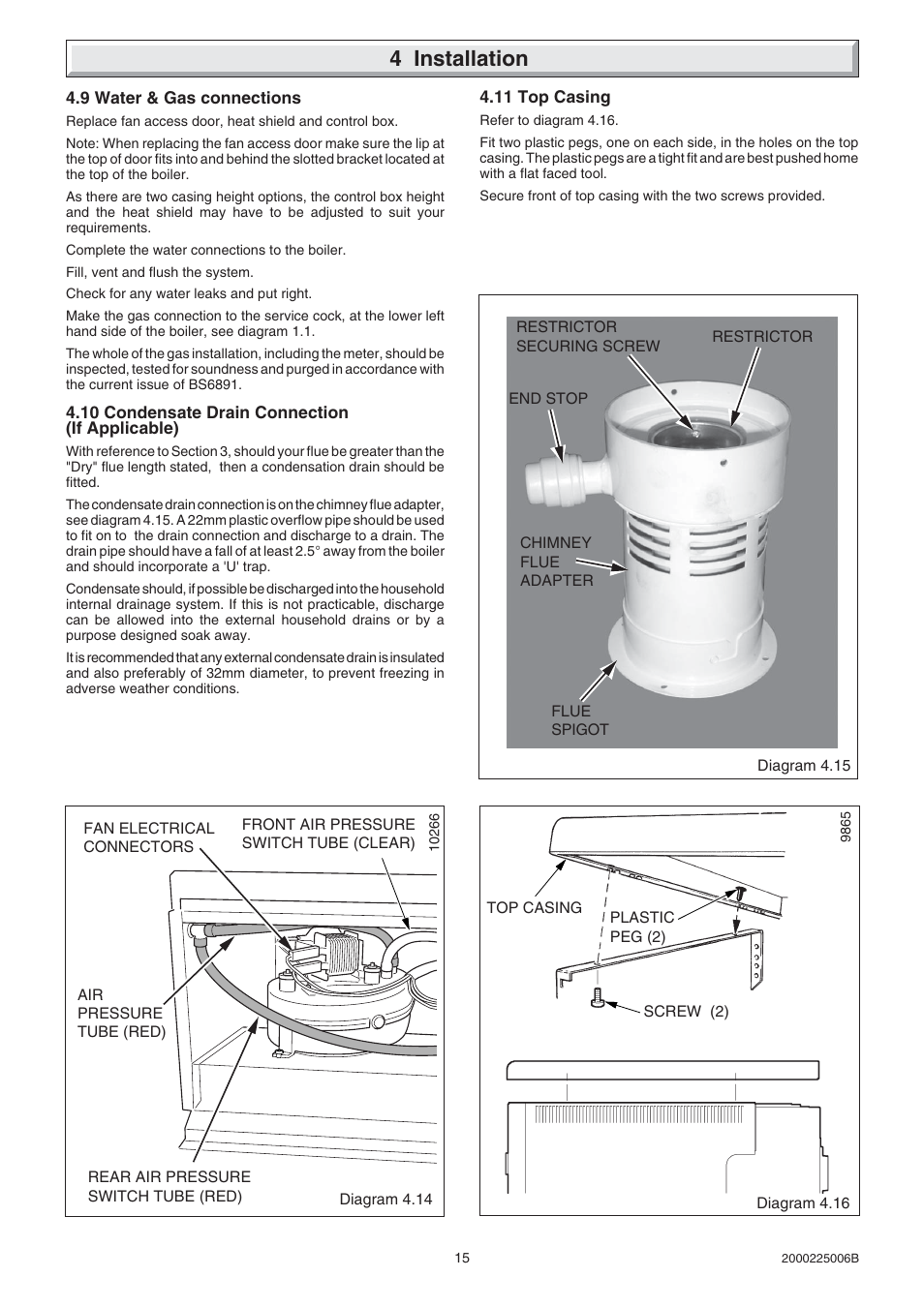 4 installation | Glow-worm Hideaway 80CFF User Manual | Page 15 / 28