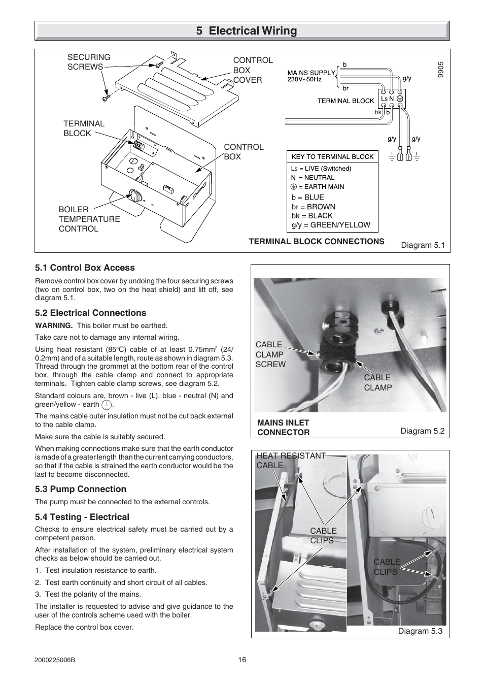 5 electrical wiring | Glow-worm Hideaway 80CFF User Manual | Page 16 / 28