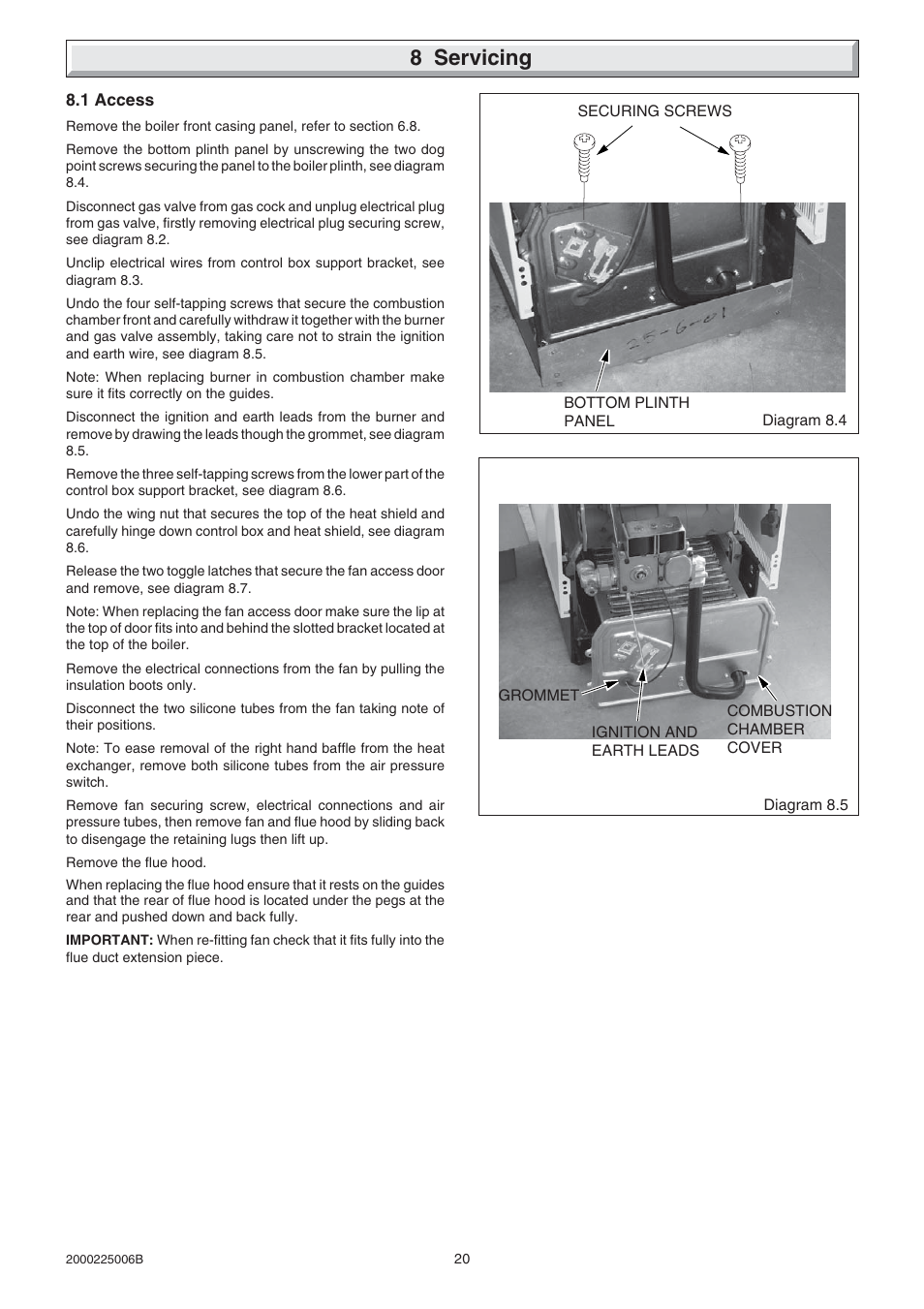 8 servicing | Glow-worm Hideaway 80CFF User Manual | Page 20 / 28