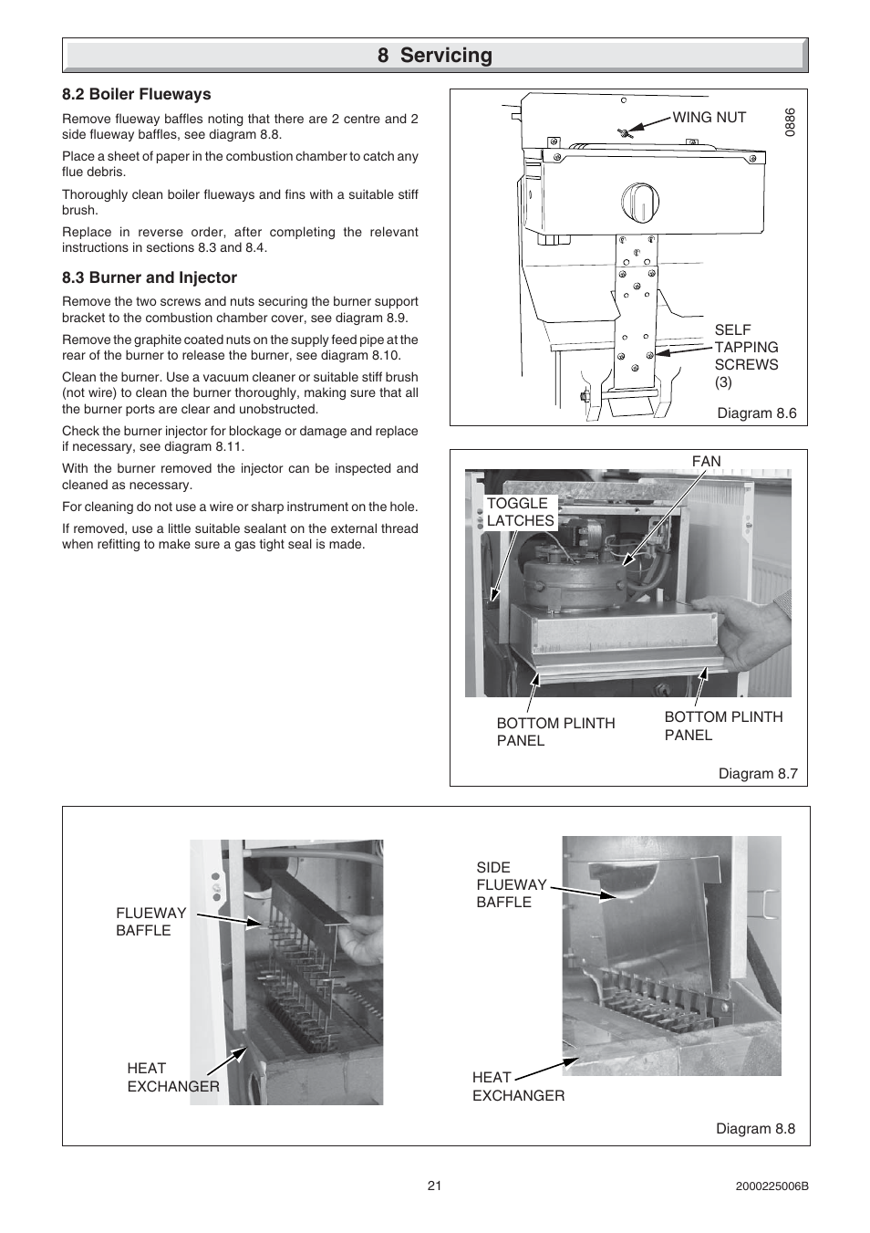 8 servicing | Glow-worm Hideaway 80CFF User Manual | Page 21 / 28