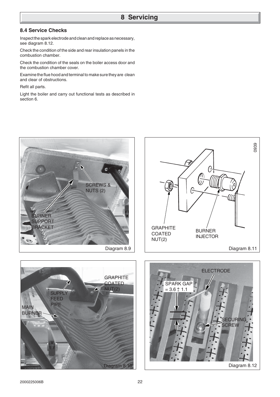 8 servicing | Glow-worm Hideaway 80CFF User Manual | Page 22 / 28