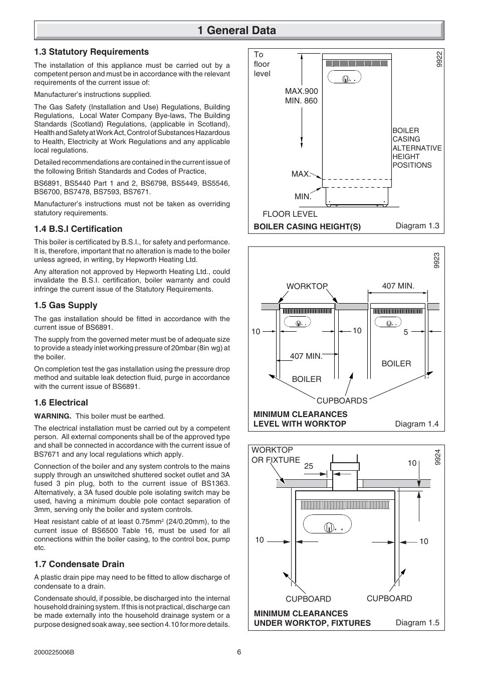 1 general data | Glow-worm Hideaway 80CFF User Manual | Page 6 / 28