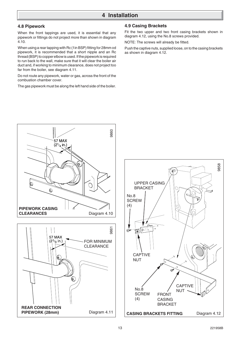 4 installation | Glow-worm Hideaway 80BFF User Manual | Page 13 / 28