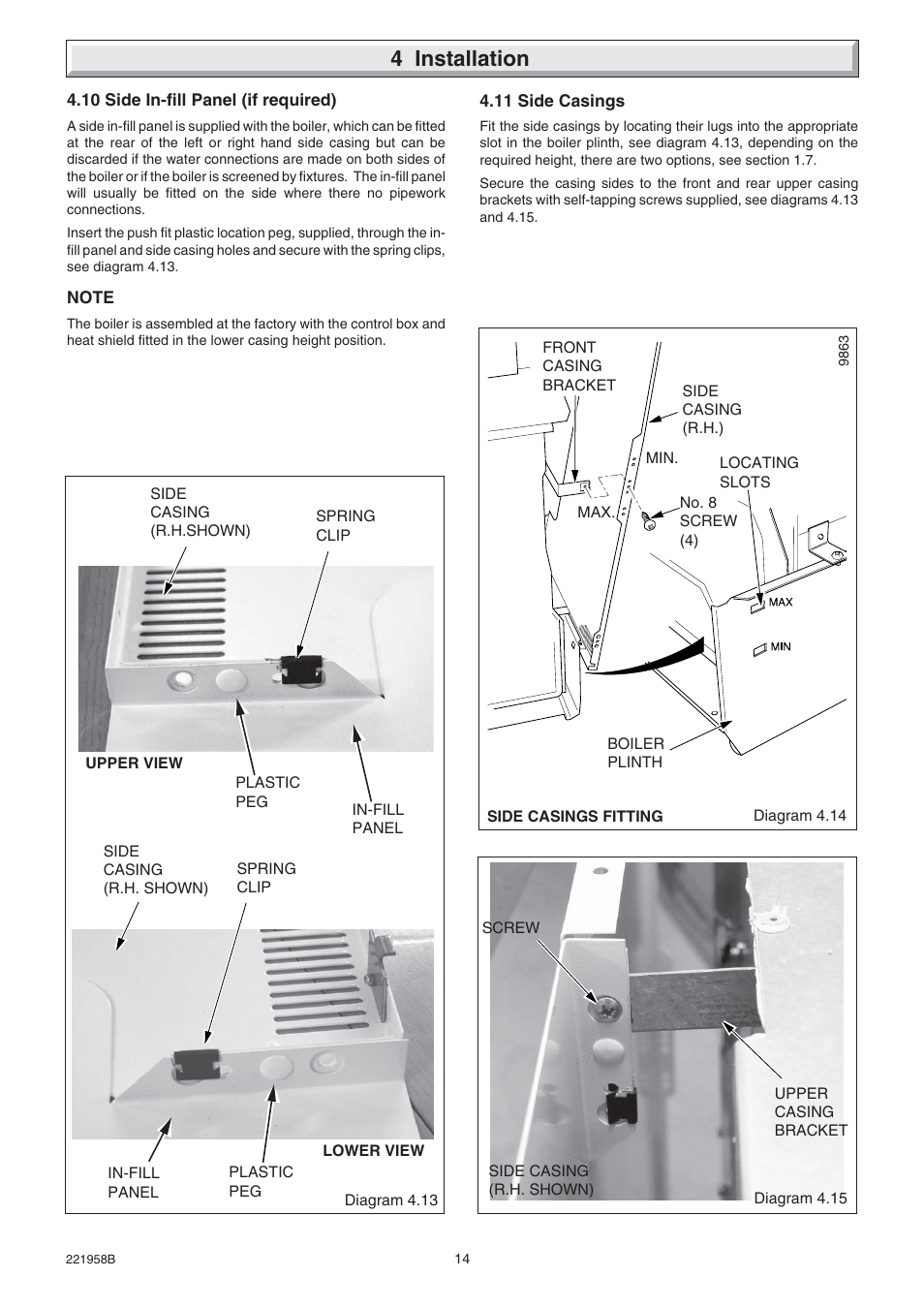4 installation | Glow-worm Hideaway 80BFF User Manual | Page 14 / 28