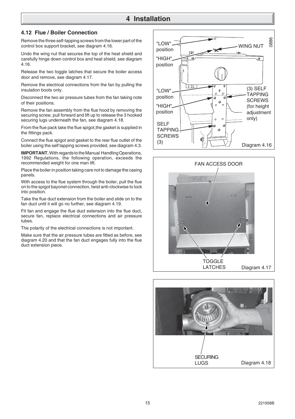 4 installation | Glow-worm Hideaway 80BFF User Manual | Page 15 / 28