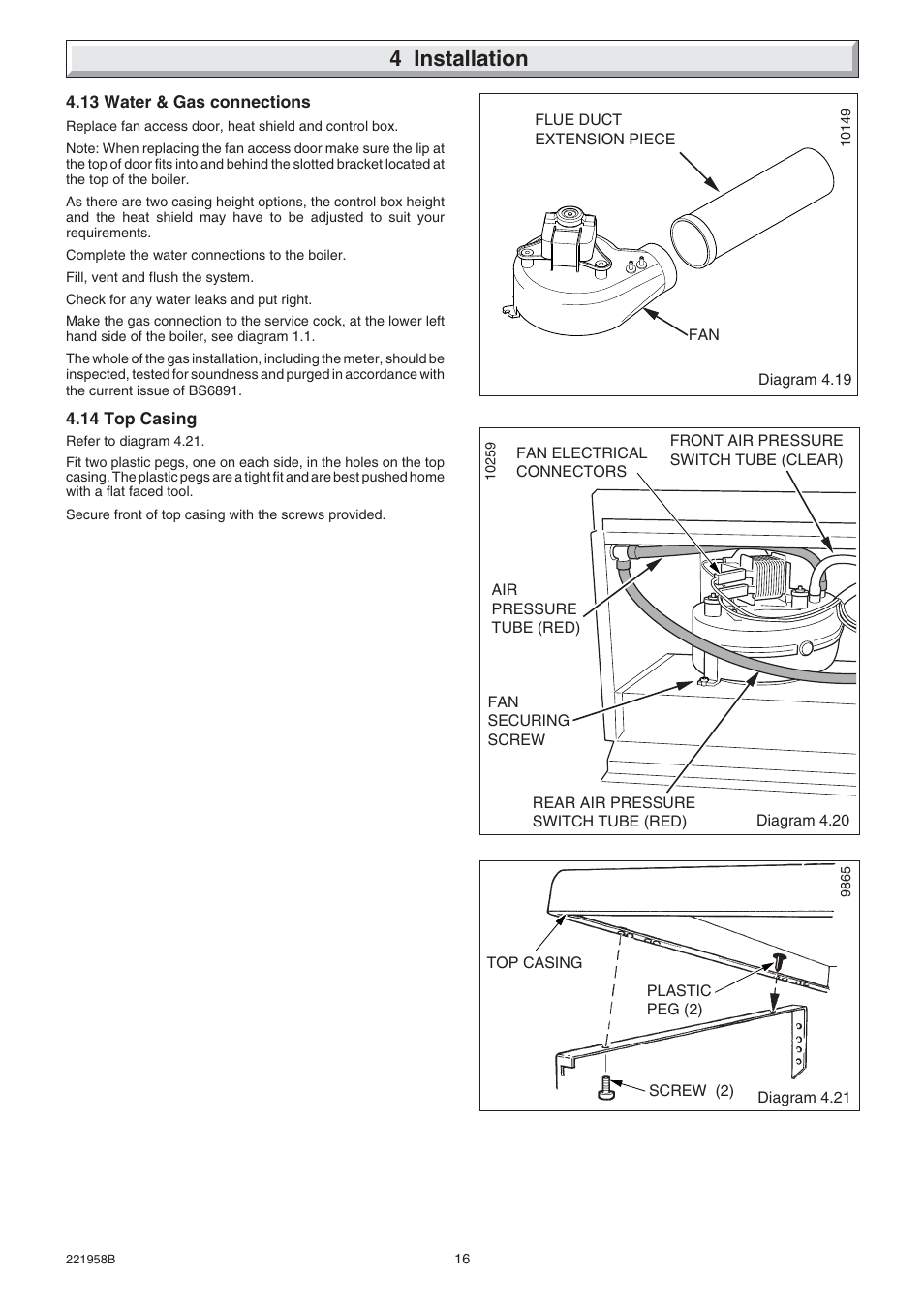 4 installation | Glow-worm Hideaway 80BFF User Manual | Page 16 / 28