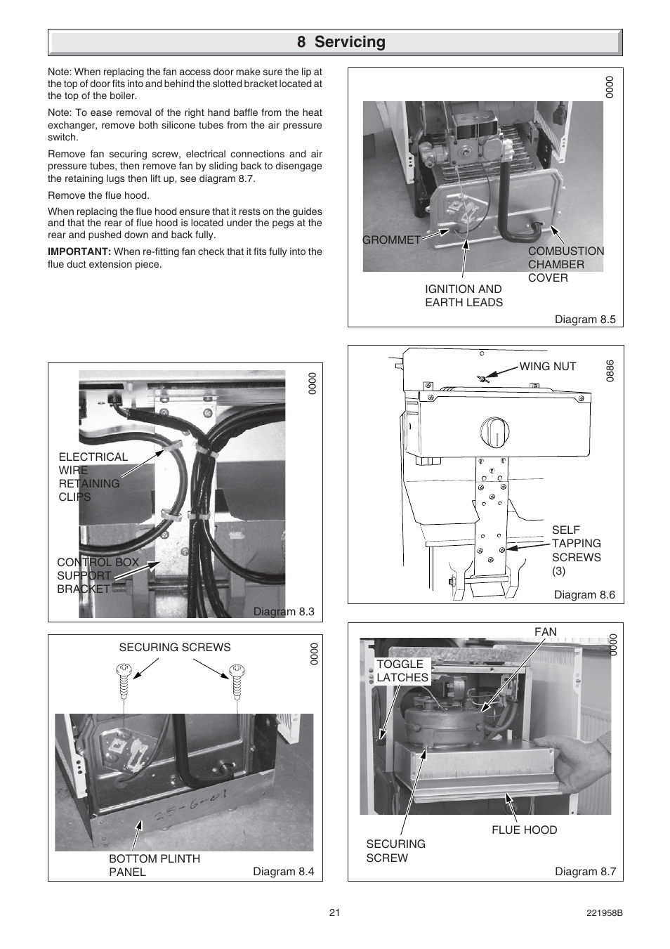 8 servicing | Glow-worm Hideaway 80BFF User Manual | Page 21 / 28