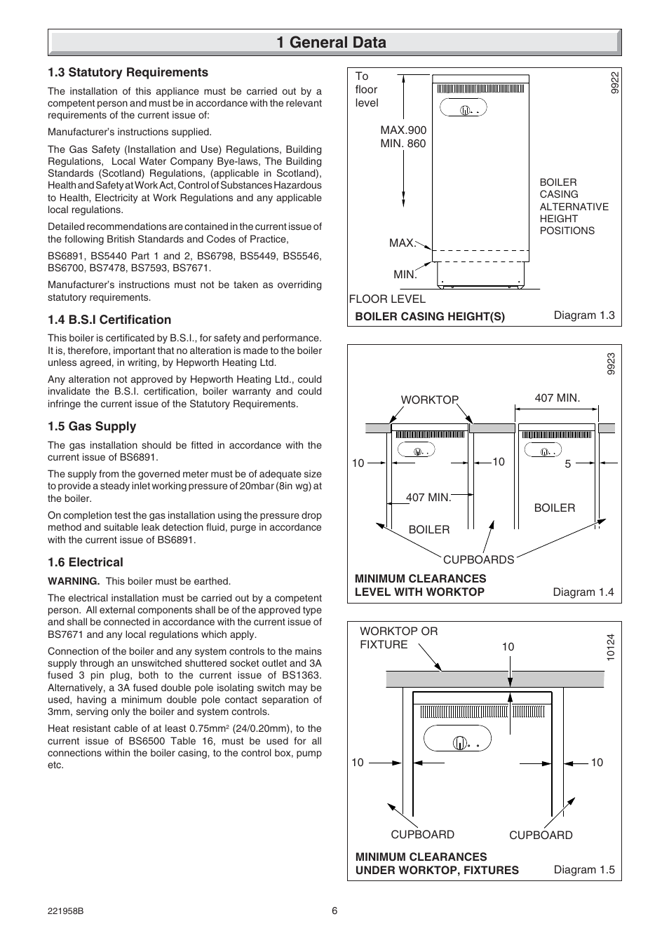 1 general data | Glow-worm Hideaway 80BFF User Manual | Page 6 / 28