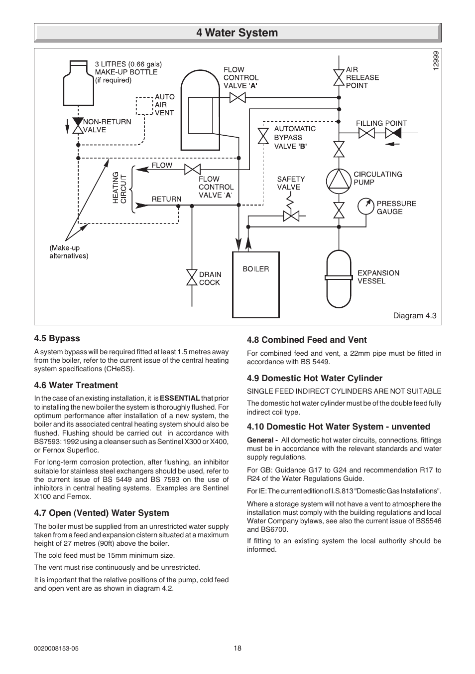 4 water system | Glow-worm hxi and Gas Valve User Manual | Page 18 / 48