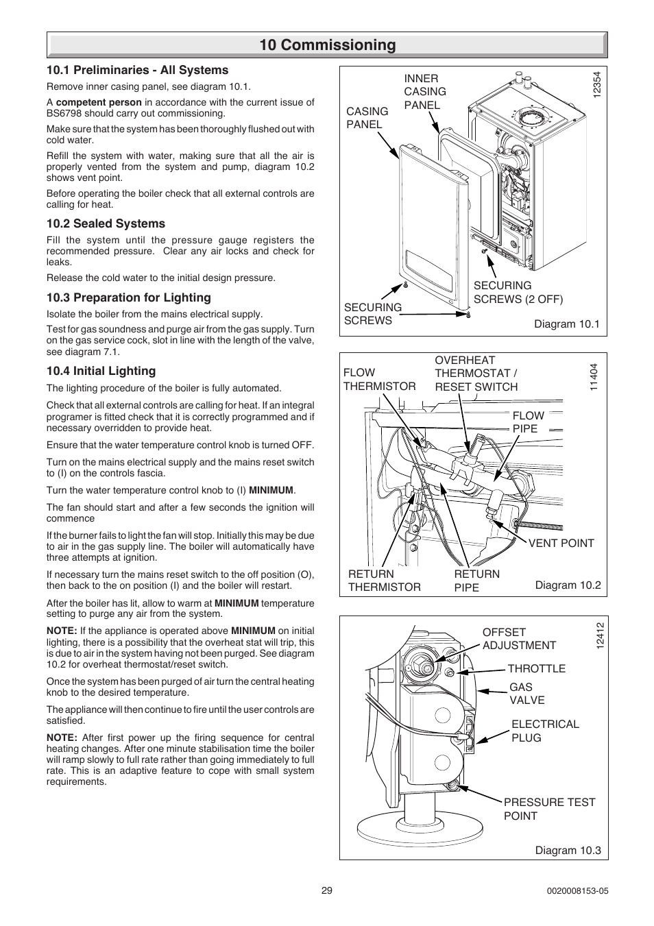 10 commissioning | Glow-worm hxi and Gas Valve User Manual | Page 29 / 48