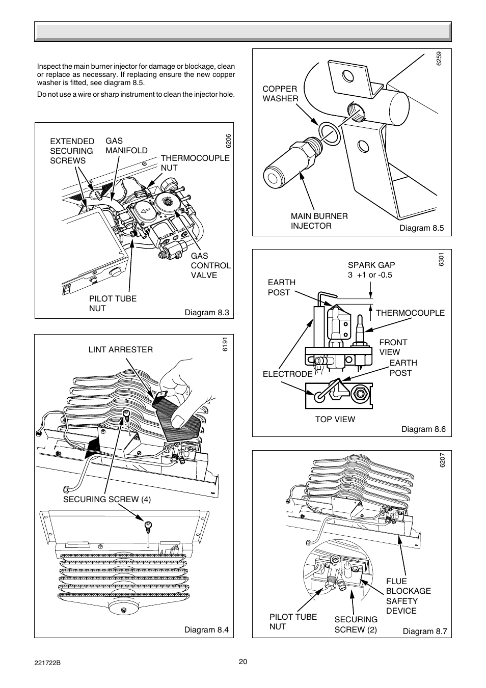8 servicing | Glow-worm Inset 40BBU User Manual | Page 20 / 28
