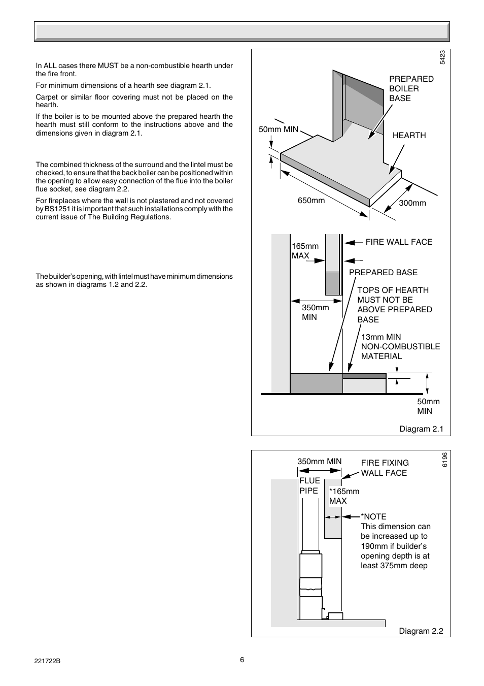 2 types of installation | Glow-worm Inset 40BBU User Manual | Page 6 / 28