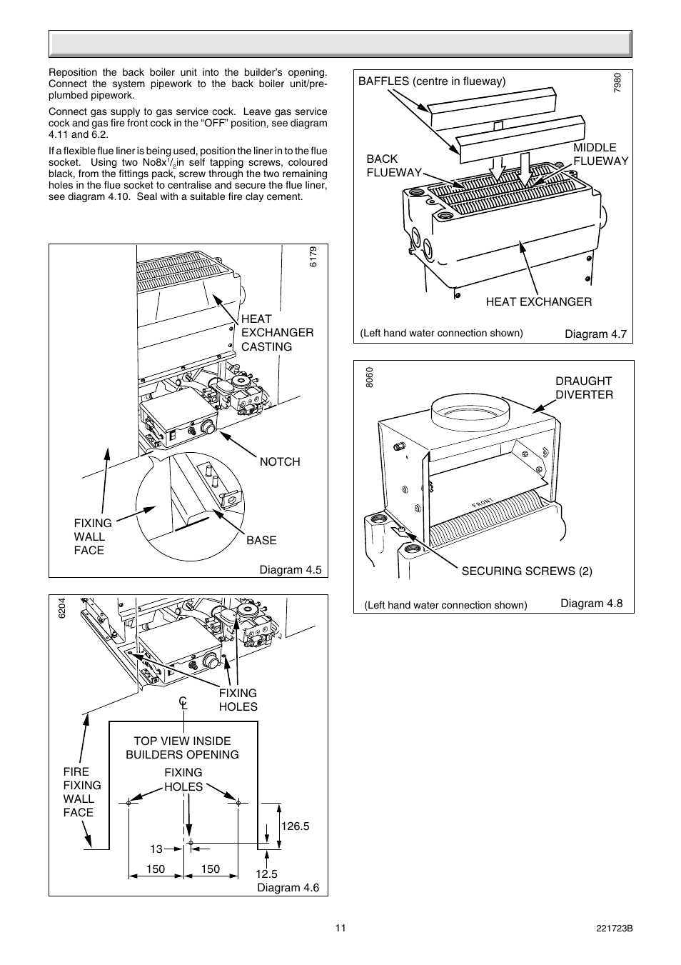 4 installation | Glow-worm Inset BBU50 User Manual | Page 11 / 28