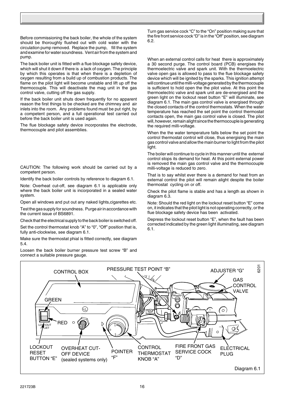 6 commissioning | Glow-worm Inset BBU50 User Manual | Page 16 / 28