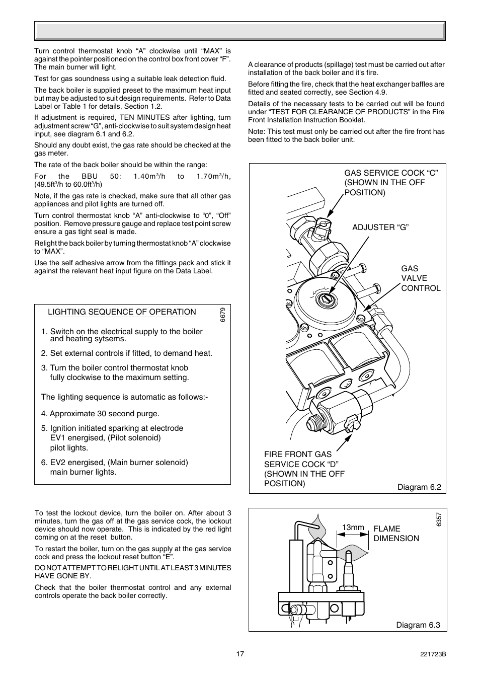 6 commissioning | Glow-worm Inset BBU50 User Manual | Page 17 / 28