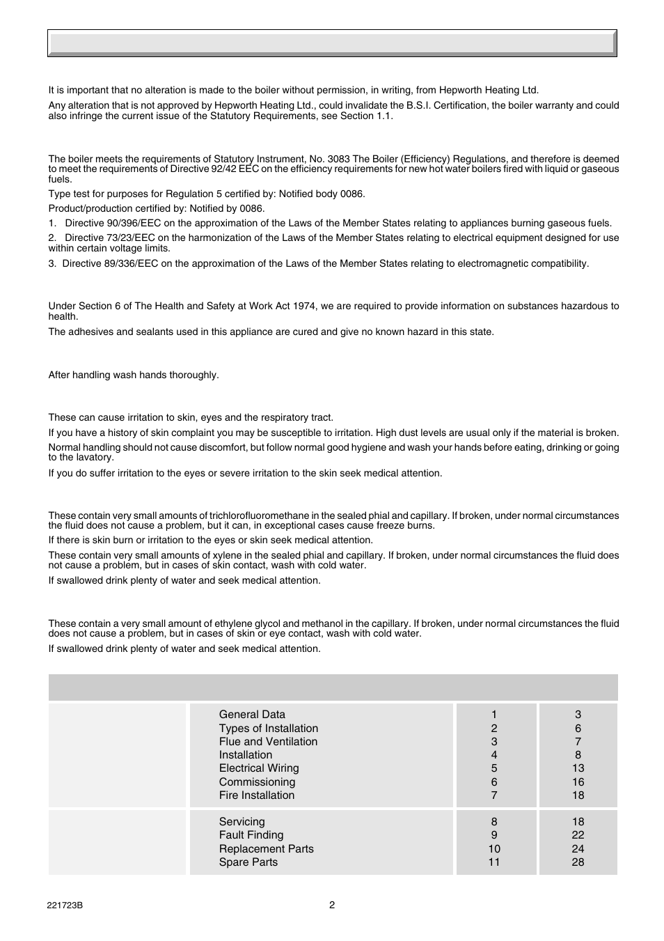 Important information | Glow-worm Inset BBU50 User Manual | Page 2 / 28