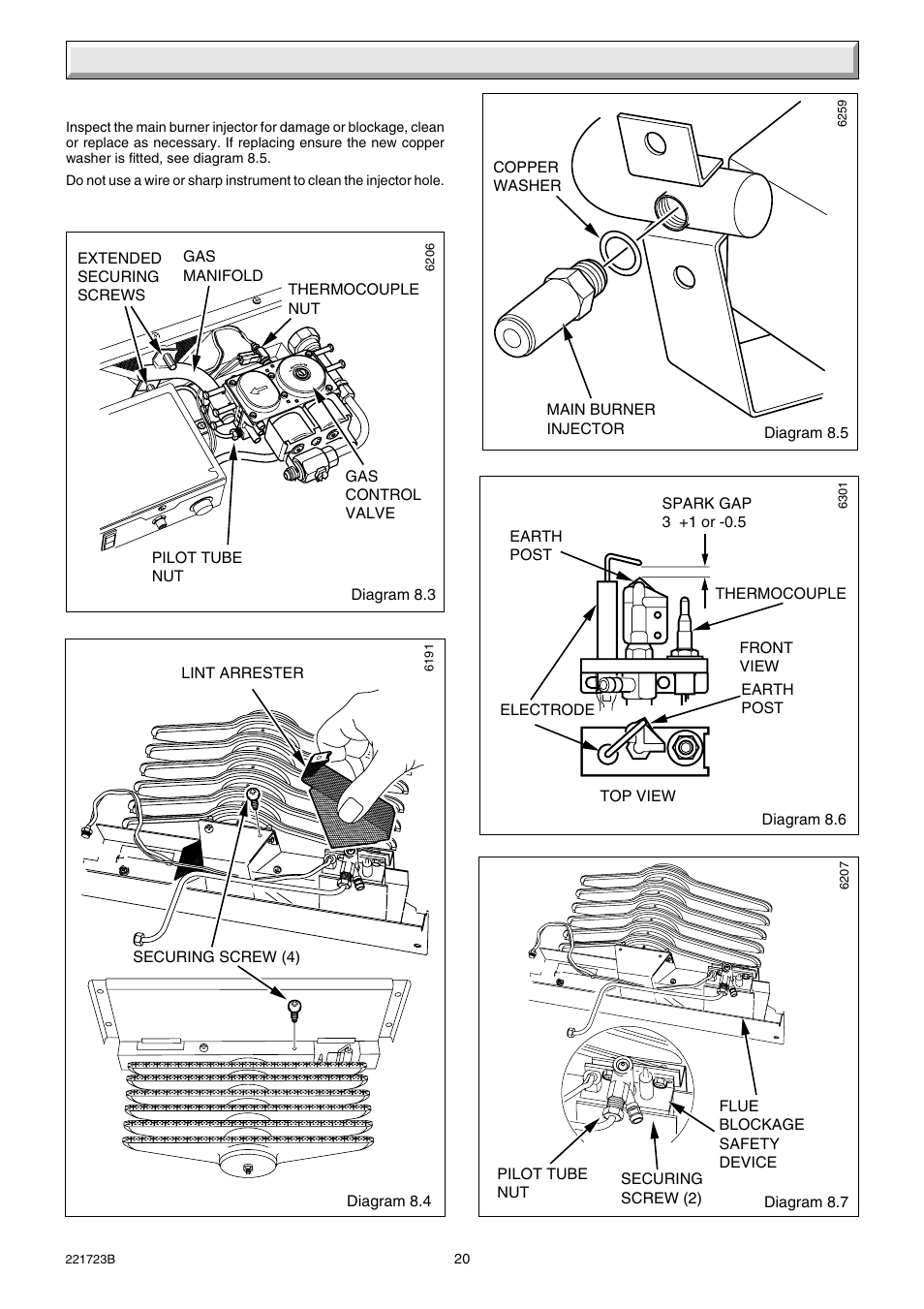8 servicing | Glow-worm Inset BBU50 User Manual | Page 20 / 28