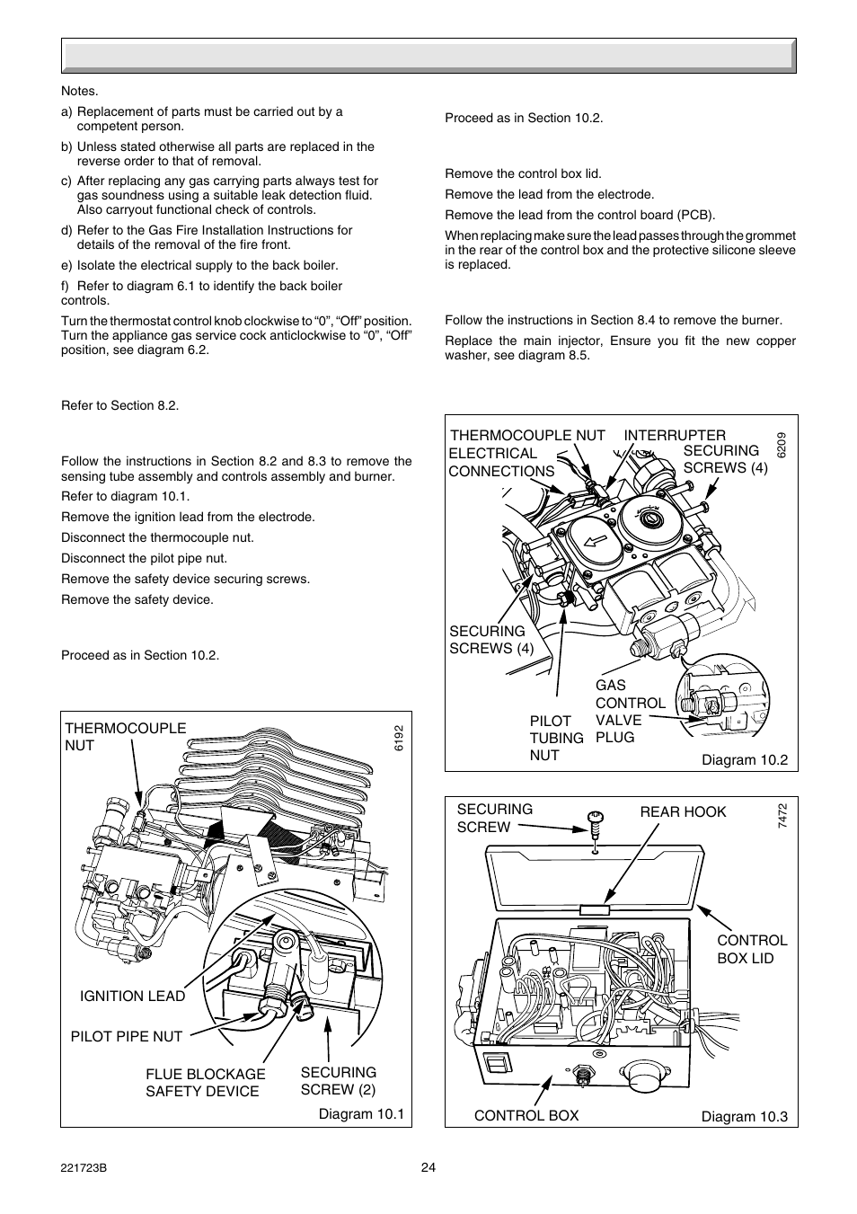 10 replacement of parts | Glow-worm Inset BBU50 User Manual | Page 24 / 28